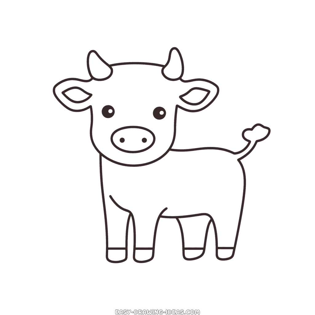 How to Draw A Cow – A Step by Step Guide | Cow drawing, Cow drawing easy, Step  by step drawing