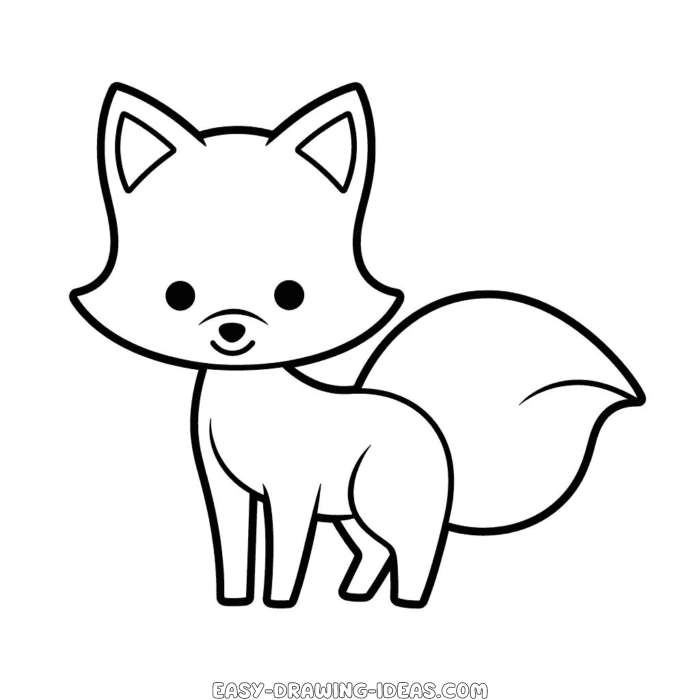 Fox easy drawing | Easy Drawing Ideas