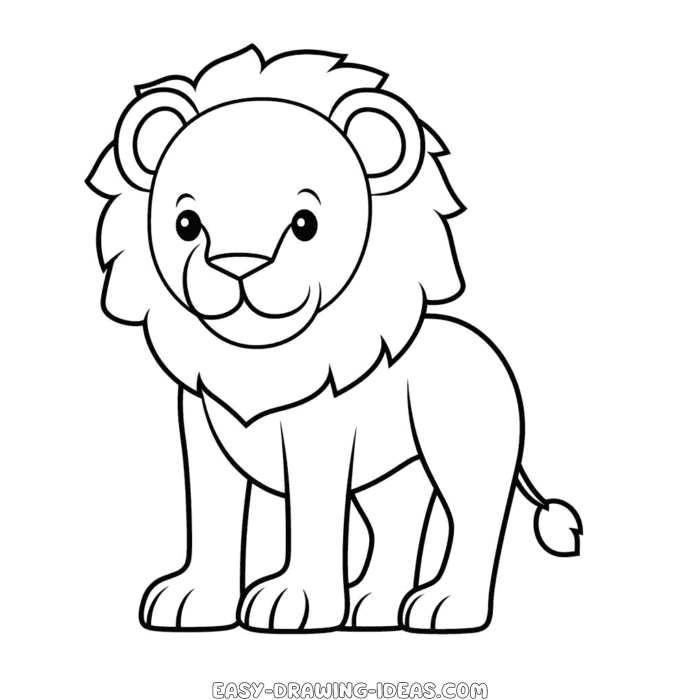 Lion easy drawing | Easy Drawing Ideas