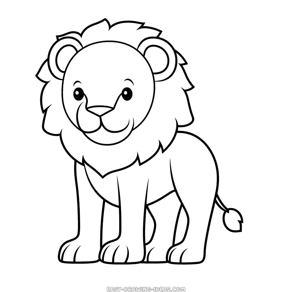 Learn to Draw a Sitting Lion, Easy Lion Drawing Tutorial Video for Grade 3  students