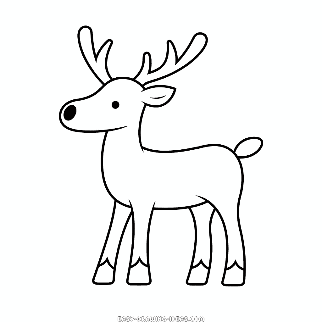reindeer easy drawing