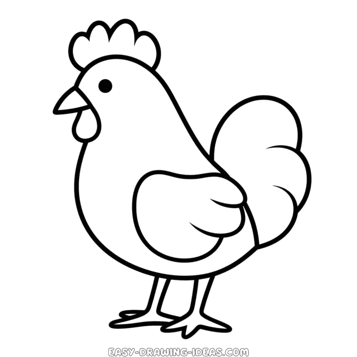 Rooster easy drawing | Easy Drawing Ideas