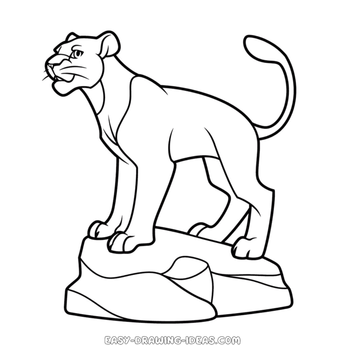 Bagheera The Jungle Book easy drawing | Easy Drawing Ideas