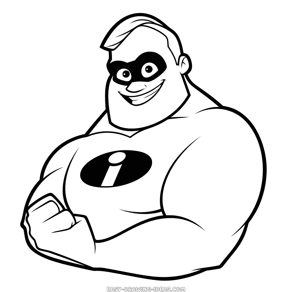 Bob Parr The Incredibles easy drawing | Easy Drawing Ideas