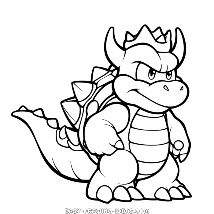 Bowser easy drawing | Easy Drawing Ideas