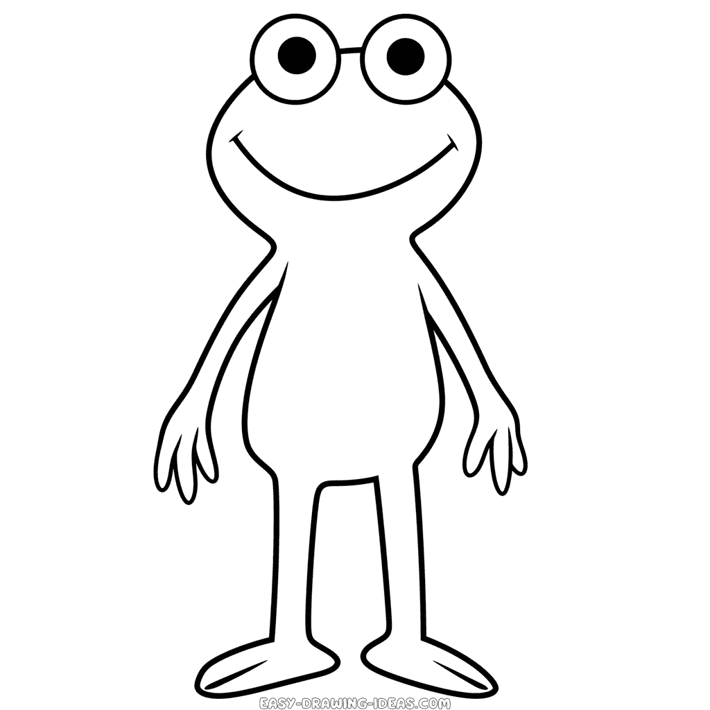 Premium Vector | Cute frog easy drawing