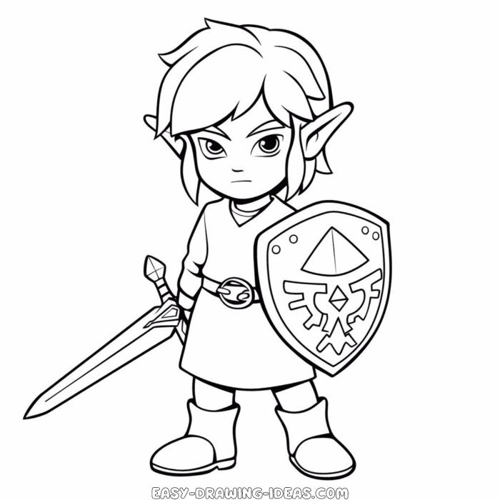 Link The Legend of Zelda easy drawing | Easy Drawing Ideas