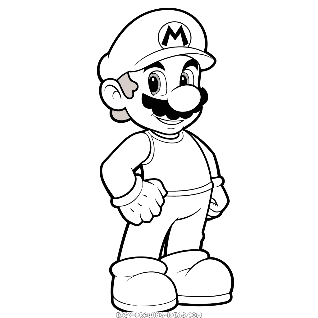 Mario easy drawing | Easy Drawing Ideas