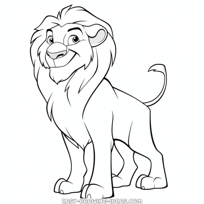 Mufasa The Lion King easy drawing | Easy Drawing Ideas