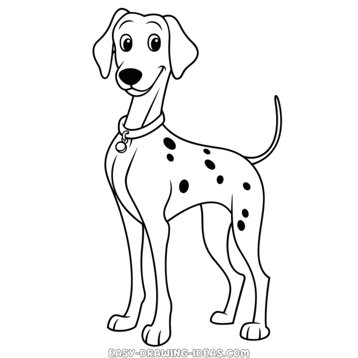 Perdita 101 Dalmatians easy drawing | Easy Drawing Ideas