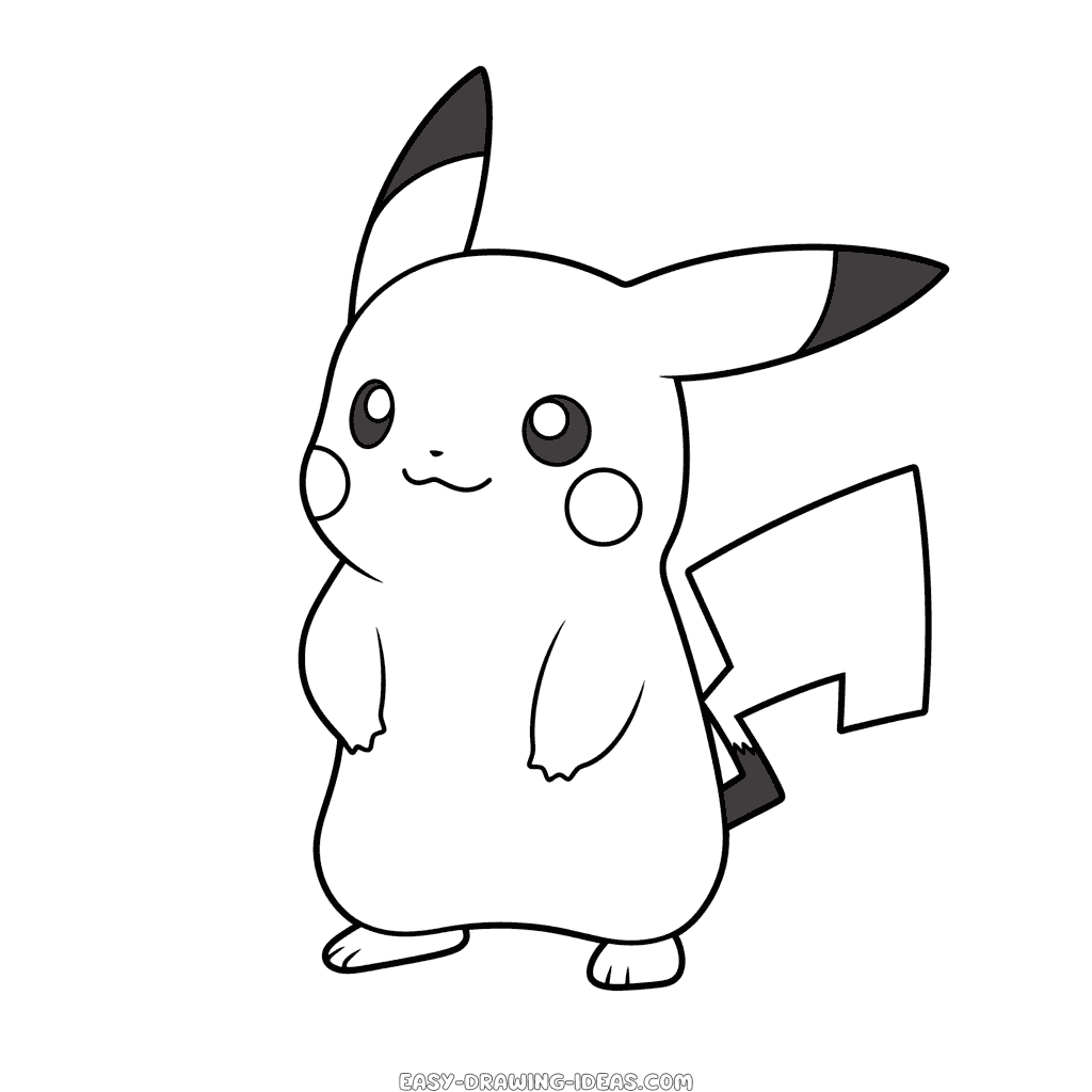 How to Draw Pikachu Easy Step by Step for Kids, Children and Beginners  (with Color) - YouTube